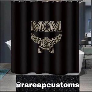 Custom shower curtains. Black and white design or brown design